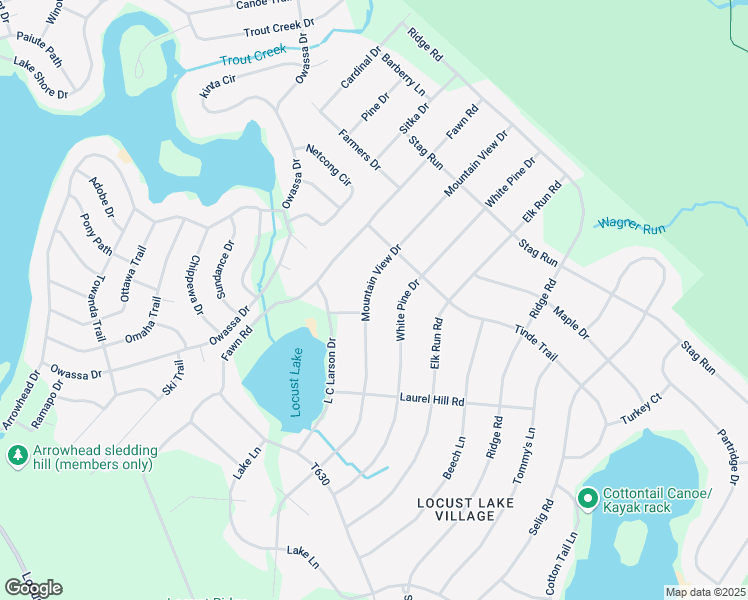 map of restaurants, bars, coffee shops, grocery stores, and more near 186 Mountain View Drive in Monroe County