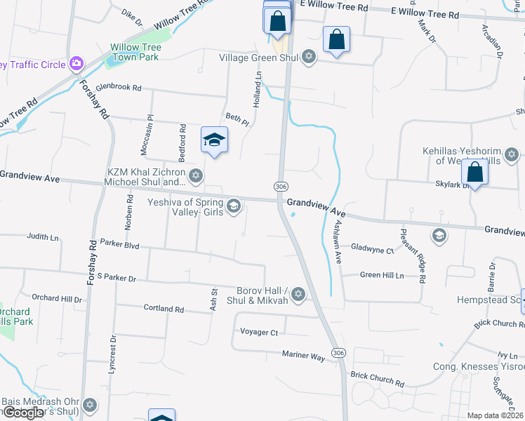 map of restaurants, bars, coffee shops, grocery stores, and more near 371 New York 306 in Monsey