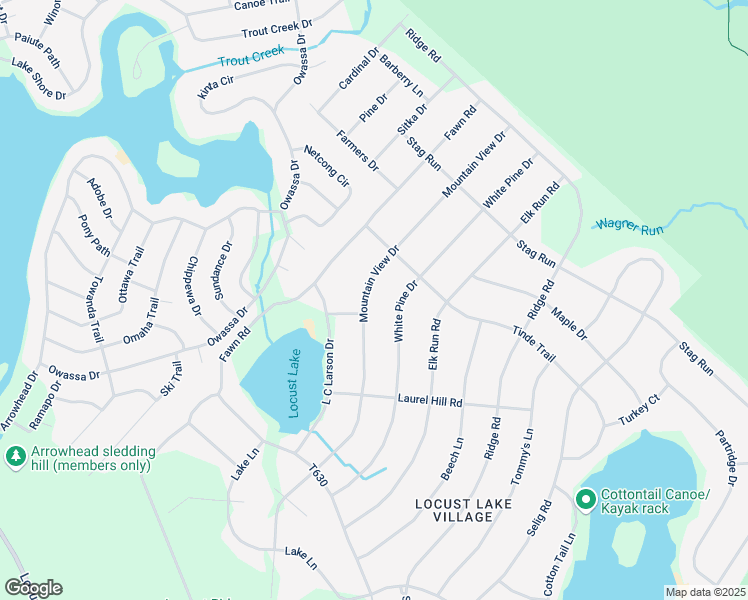 map of restaurants, bars, coffee shops, grocery stores, and more near 186 Mountain View Drive in Monroe County