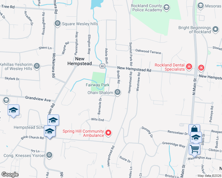 map of restaurants, bars, coffee shops, grocery stores, and more near 6 Anchor Road in Spring Valley