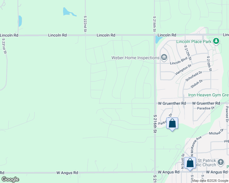 map of restaurants, bars, coffee shops, grocery stores, and more near 11108 South 216th Street in Gretna