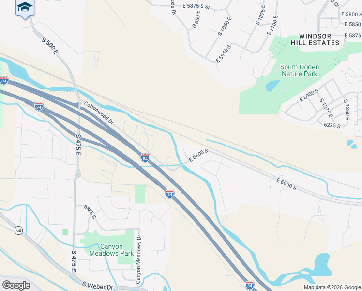 map of restaurants, bars, coffee shops, grocery stores, and more near 838 East 6600 South in Uintah