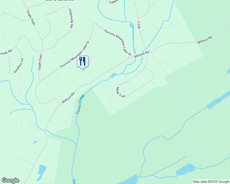 map of restaurants, bars, coffee shops, grocery stores, and more near 634 Mink Lane in Pike County