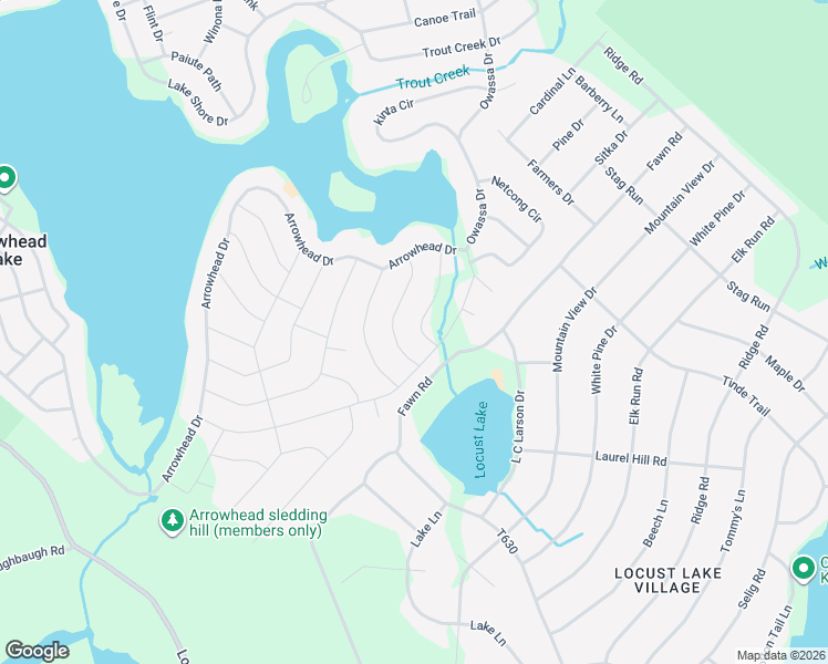 map of restaurants, bars, coffee shops, grocery stores, and more near 2345-13399 Sundance Dr in POCONO LAKE