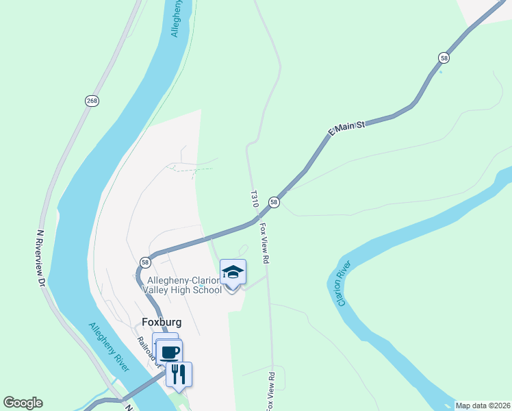map of restaurants, bars, coffee shops, grocery stores, and more near 38 Metz Road in Parker