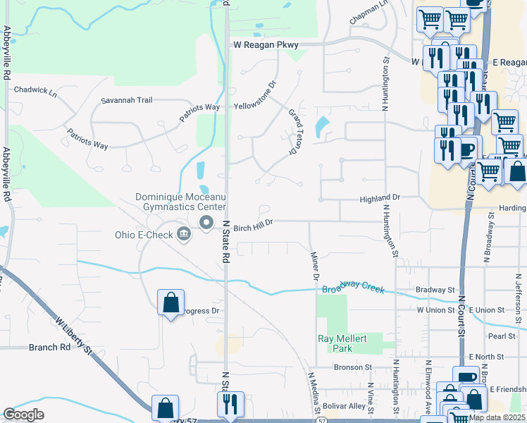 map of restaurants, bars, coffee shops, grocery stores, and more near 5254 Ridgetop Court in Medina