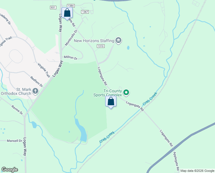 map of restaurants, bars, coffee shops, grocery stores, and more near 4000 Logangate Road in Youngstown