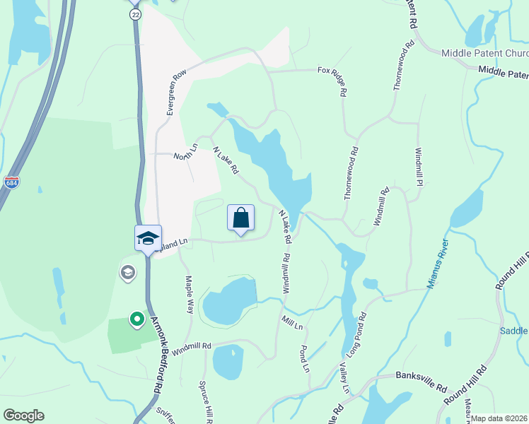 map of restaurants, bars, coffee shops, grocery stores, and more near 4 North Lake Road in Westchester County