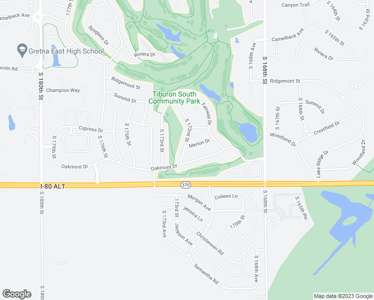 map of restaurants, bars, coffee shops, grocery stores, and more near 11013 South 172nd Street in Omaha