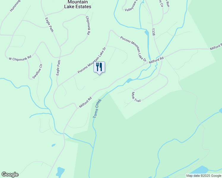 map of restaurants, bars, coffee shops, grocery stores, and more near Milford Road in Pike County