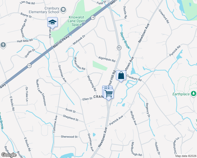 map of restaurants, bars, coffee shops, grocery stores, and more near 7 Stonecrop Road South in Norwalk