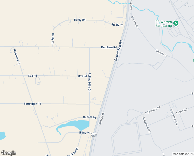 map of restaurants, bars, coffee shops, grocery stores, and more near 3606 Round Top Road in Cheyenne