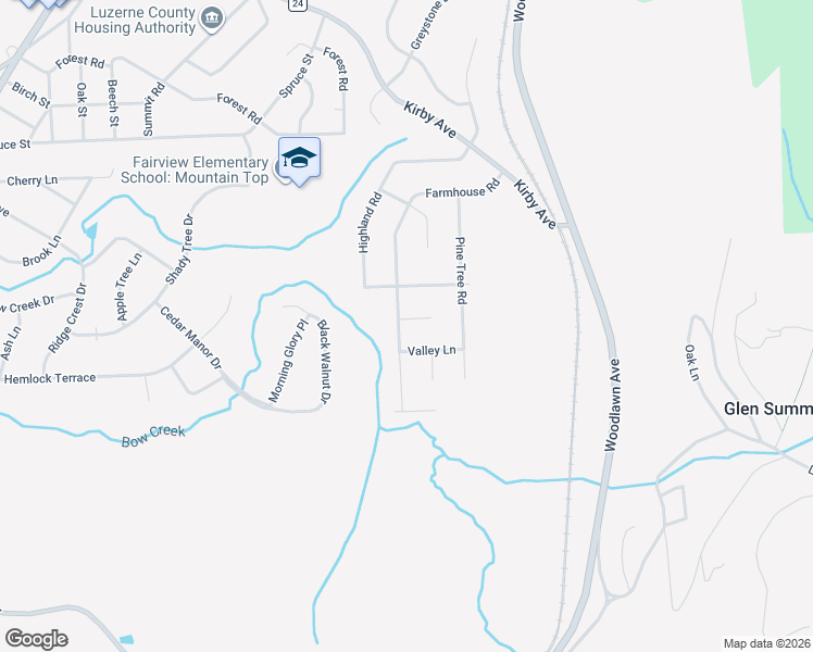map of restaurants, bars, coffee shops, grocery stores, and more near 38 Farmhouse Rd in Mountain Top