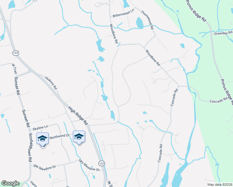map of restaurants, bars, coffee shops, grocery stores, and more near 177 Cedarwood Road in Stamford