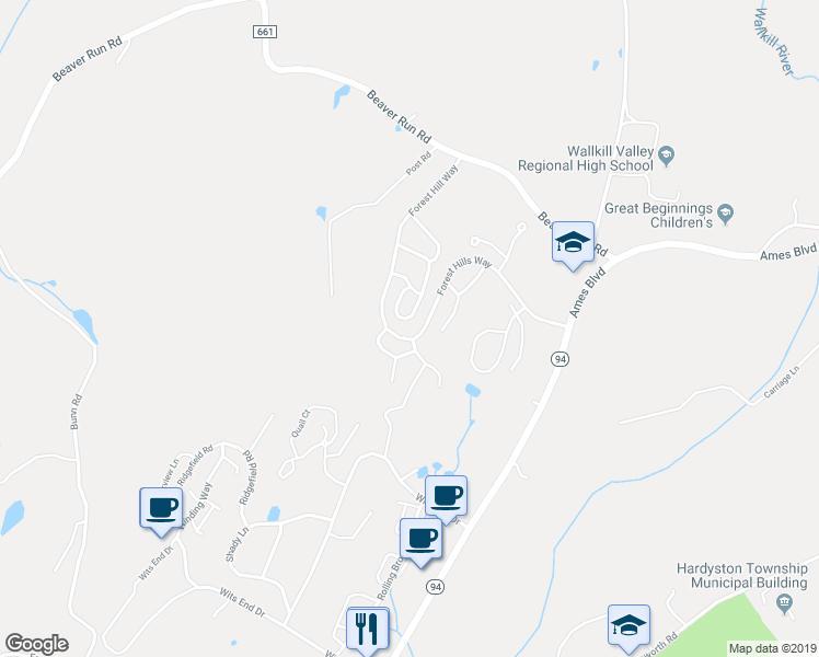map of restaurants, bars, coffee shops, grocery stores, and more near 36 Indian Field Drive in Hamburg