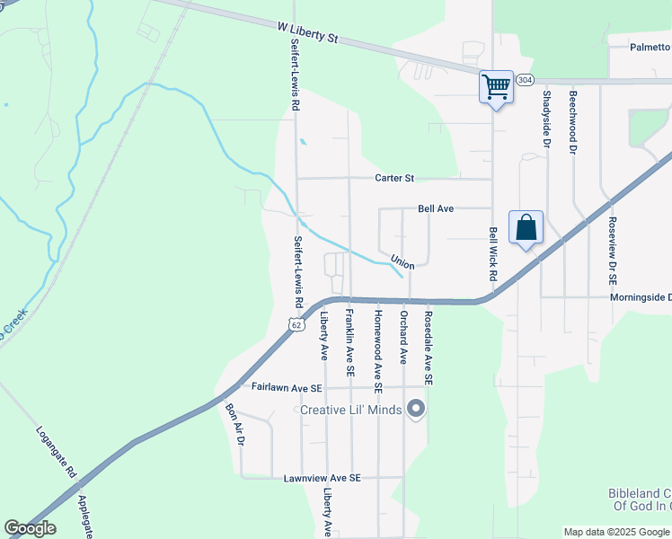 map of restaurants, bars, coffee shops, grocery stores, and more near 5925 Youngstown Hubbard Road in Hubbard