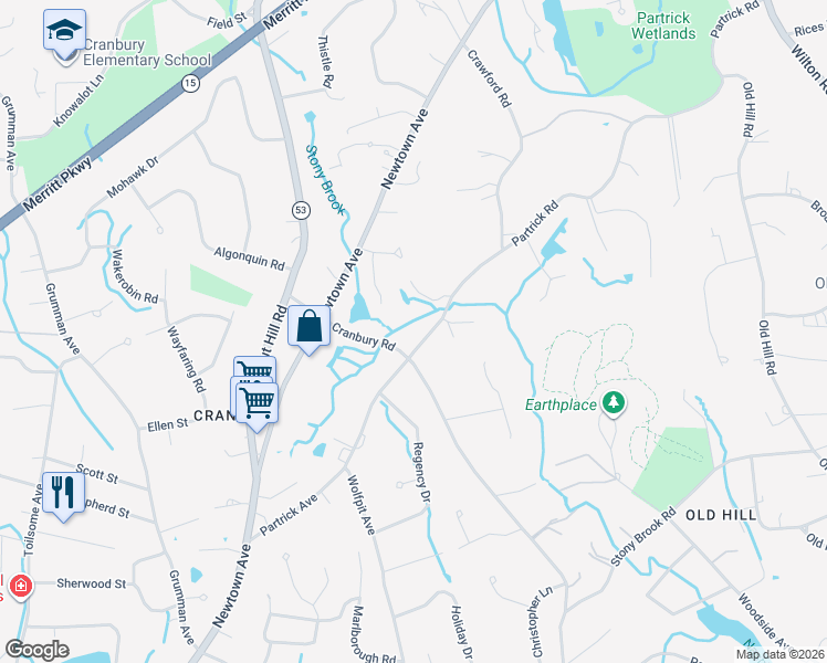 map of restaurants, bars, coffee shops, grocery stores, and more near 98 Partrick Avenue in Norwalk