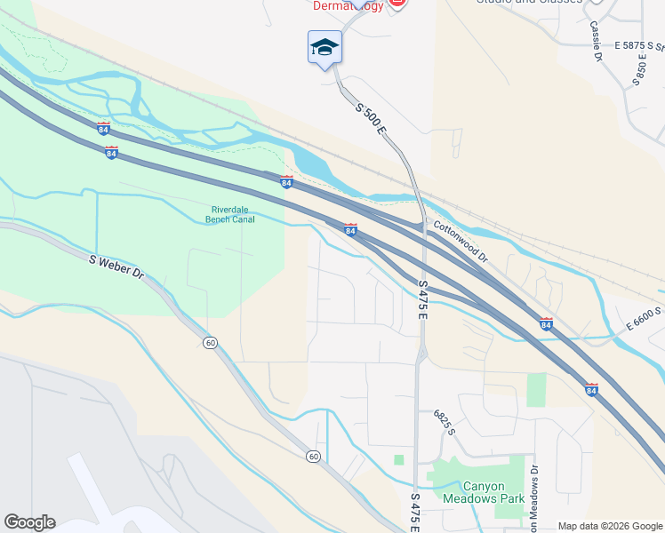 map of restaurants, bars, coffee shops, grocery stores, and more near 296 Kingston Drive in South Weber