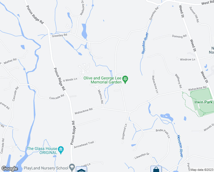 map of restaurants, bars, coffee shops, grocery stores, and more near 34 Toquam Road in New Canaan
