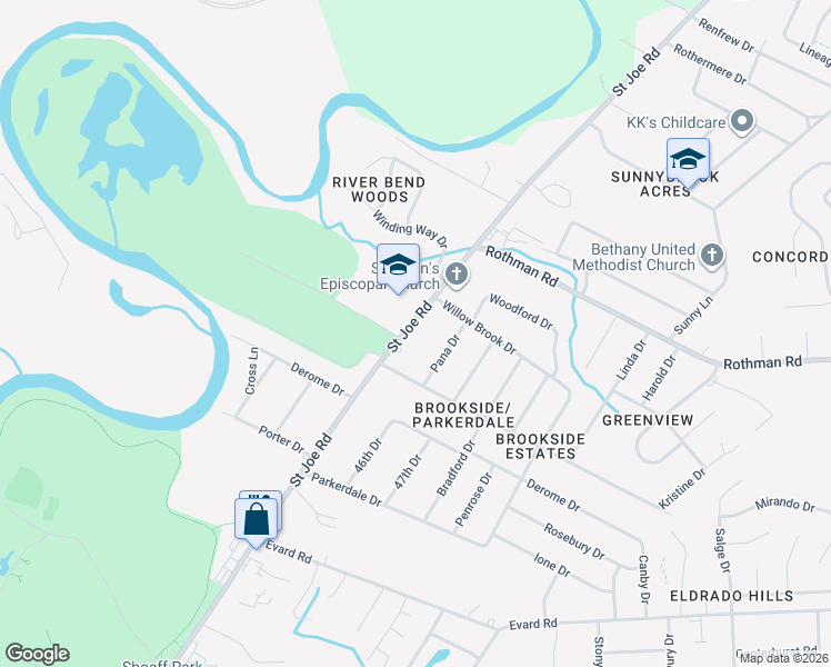 map of restaurants, bars, coffee shops, grocery stores, and more near 7233 Pana Dr in Fort Wayne