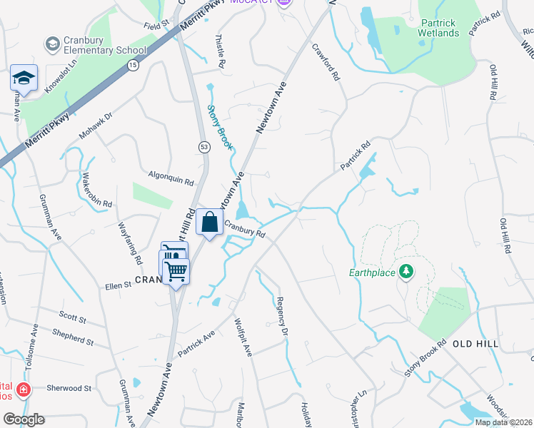 map of restaurants, bars, coffee shops, grocery stores, and more near 98 Partrick Avenue in Norwalk