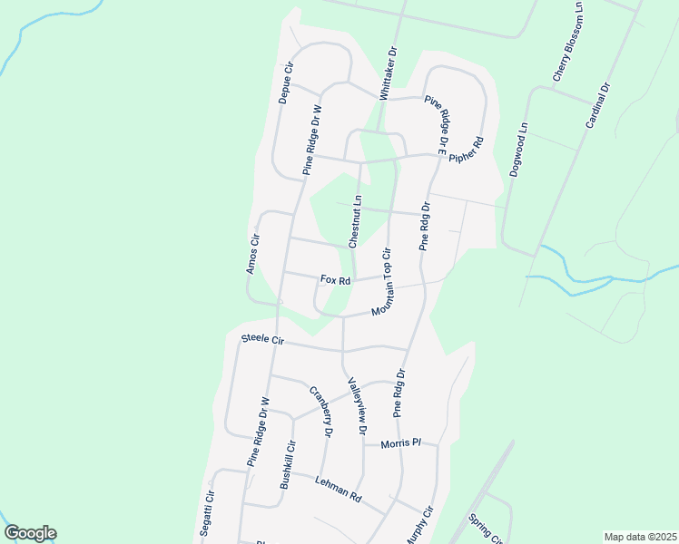 map of restaurants, bars, coffee shops, grocery stores, and more near 2130 Fox Road in Bushkill