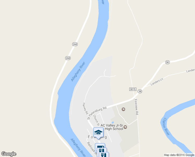 map of restaurants, bars, coffee shops, grocery stores, and more near 523 Harvey Road in Parker