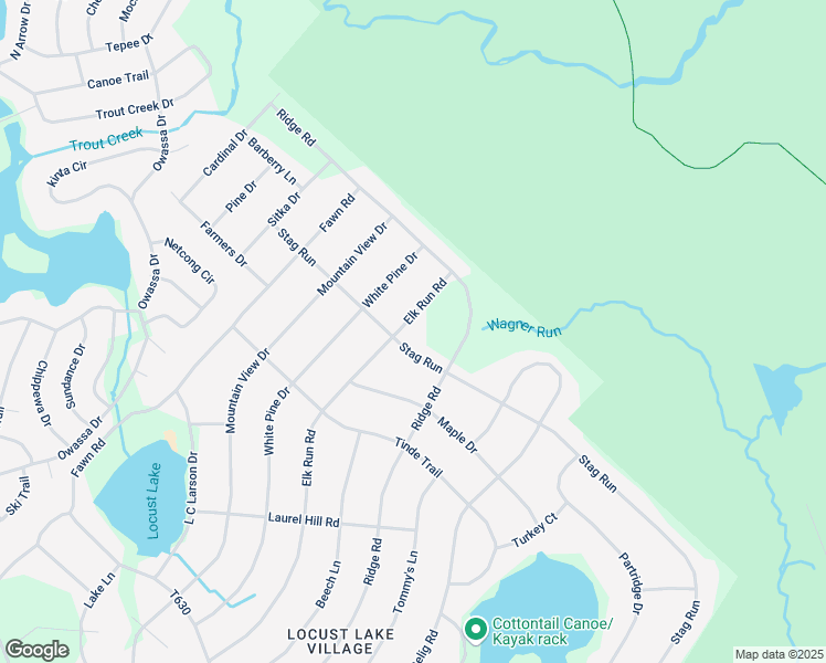 map of restaurants, bars, coffee shops, grocery stores, and more near 274 Elk Run Road in Monroe County