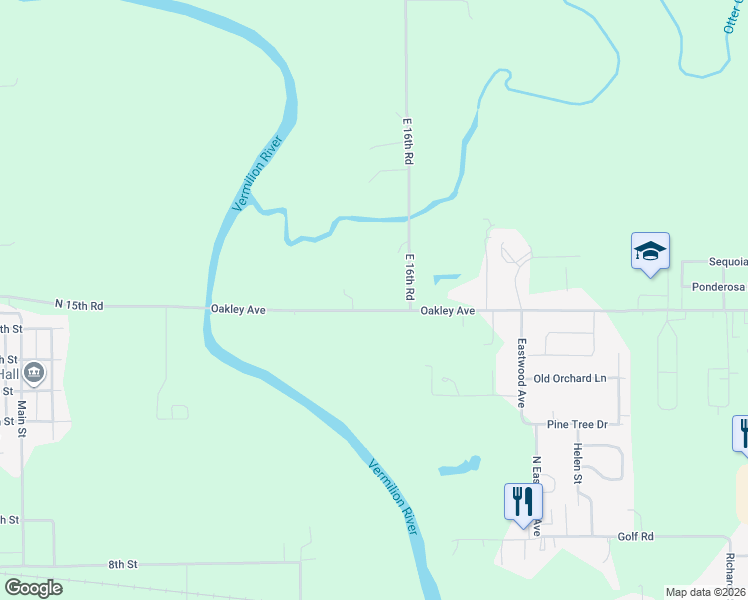 map of restaurants, bars, coffee shops, grocery stores, and more near 1510 Oakley Avenue in Streator