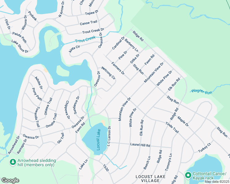 map of restaurants, bars, coffee shops, grocery stores, and more near 190 Fawn Road in Pocono Pines