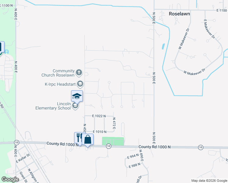 map of restaurants, bars, coffee shops, grocery stores, and more near 3000-3098 470E in De Motte