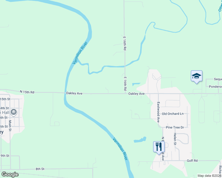map of restaurants, bars, coffee shops, grocery stores, and more near 1510 Oakley Avenue in Streator