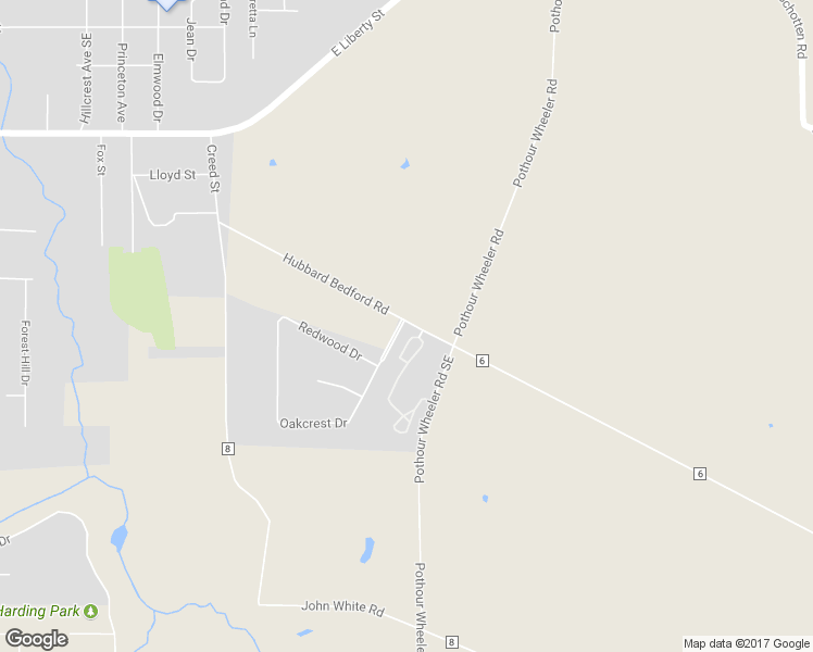 map of restaurants, bars, coffee shops, grocery stores, and more near 3 Timber Lake Drive in Hubbard