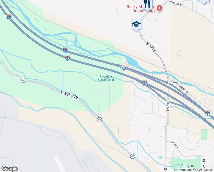map of restaurants, bars, coffee shops, grocery stores, and more near 6399 Raymond Drive in South Weber