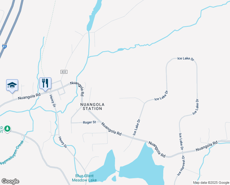 map of restaurants, bars, coffee shops, grocery stores, and more near 25 Wildwood Lane in Mountain Top