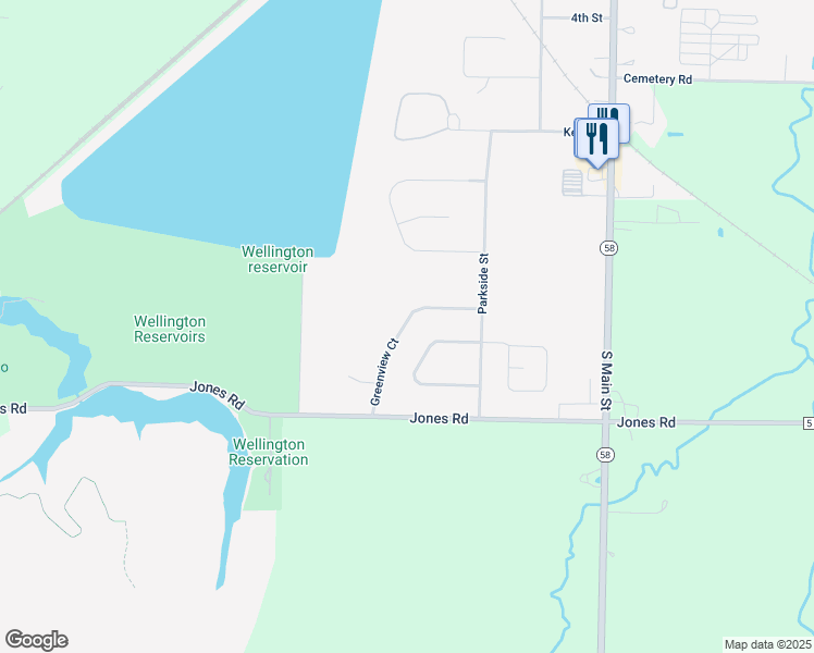 map of restaurants, bars, coffee shops, grocery stores, and more near 329 Greenview Court in Wellington