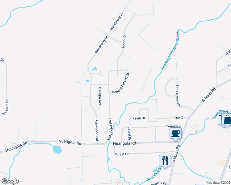 map of restaurants, bars, coffee shops, grocery stores, and more near 13 General Pulaski Street in Mountain Top