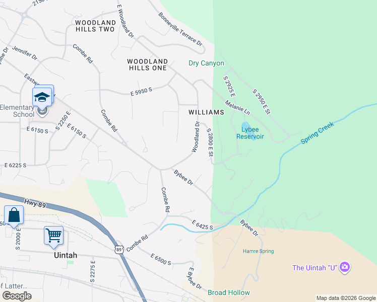 map of restaurants, bars, coffee shops, grocery stores, and more near 6150 Sharon Circle in Ogden