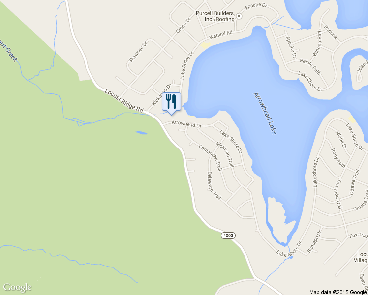 map of restaurants, bars, coffee shops, grocery stores, and more near 54 Pima Place in Monroe County