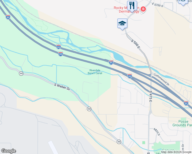 map of restaurants, bars, coffee shops, grocery stores, and more near 6387 Raymond Drive in South Weber
