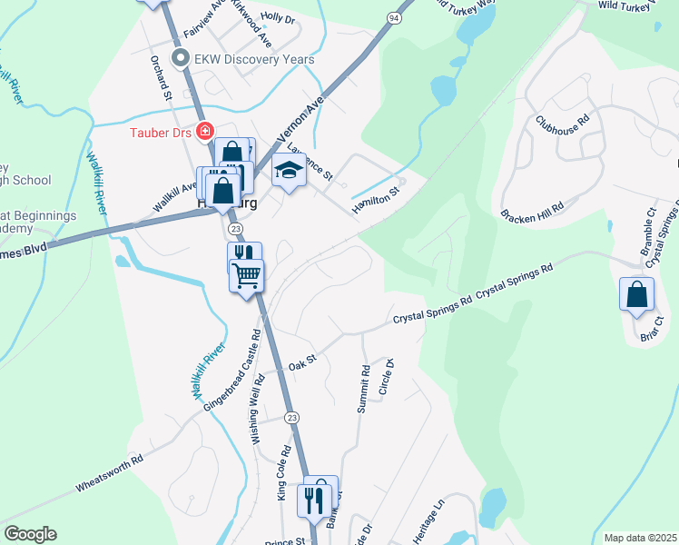 map of restaurants, bars, coffee shops, grocery stores, and more near 172 Falcon Ridge Way North in Hamburg