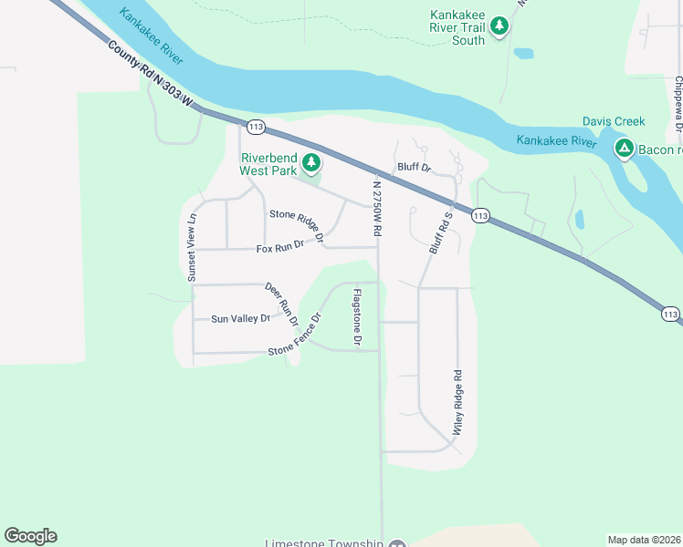 map of restaurants, bars, coffee shops, grocery stores, and more near 2799 Stone Fence Drive in Kankakee
