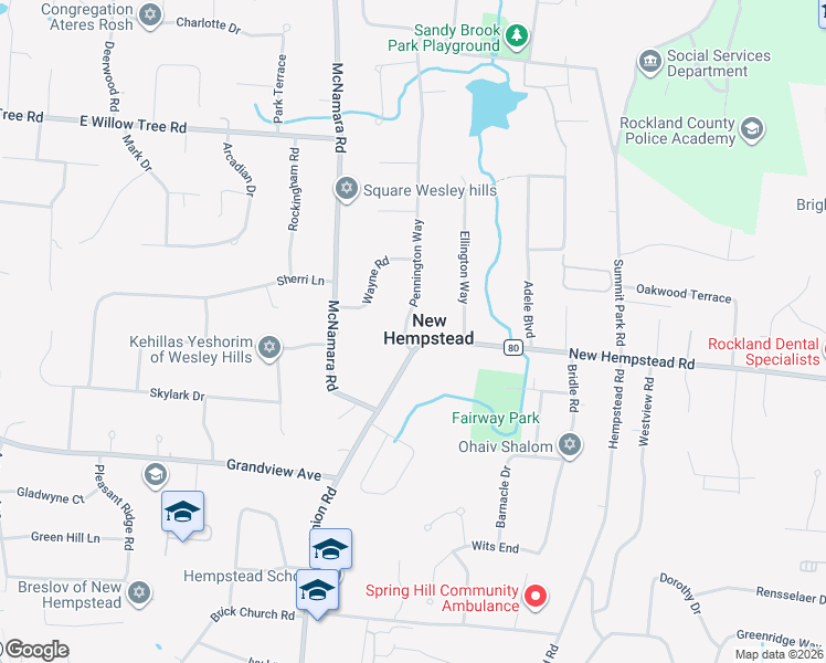 map of restaurants, bars, coffee shops, grocery stores, and more near 40 Pennington Way in Spring Valley