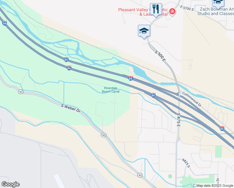 map of restaurants, bars, coffee shops, grocery stores, and more near 6374 Raymond Drive in South Weber
