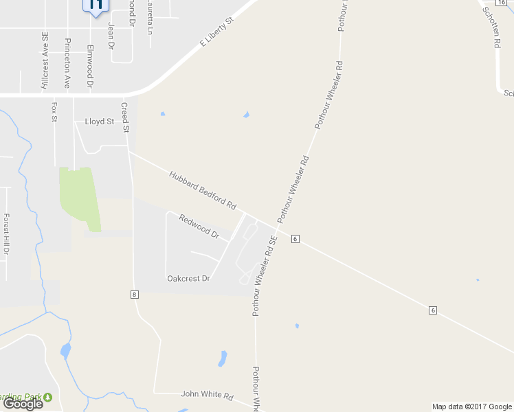 map of restaurants, bars, coffee shops, grocery stores, and more near 3 Timber Lake Drive in Hubbard
