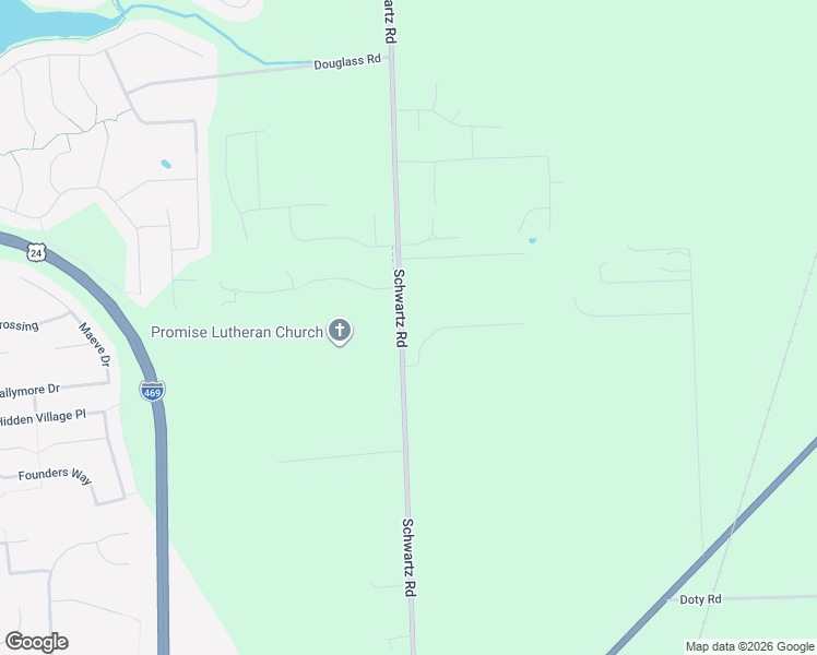 map of restaurants, bars, coffee shops, grocery stores, and more near 7324 Schwartz Rd in Fort Wayne