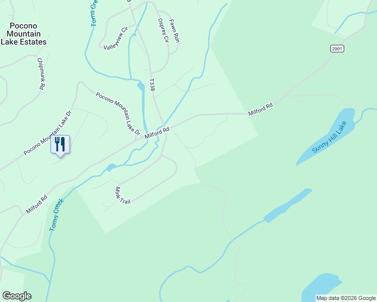 map of restaurants, bars, coffee shops, grocery stores, and more near Big Egypt Road in Bushkill