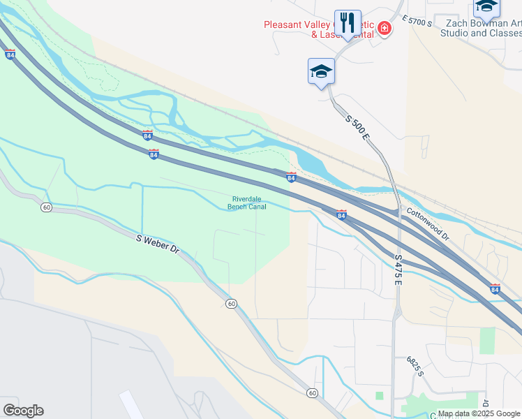 map of restaurants, bars, coffee shops, grocery stores, and more near 6362 Raymond Drive in South Weber