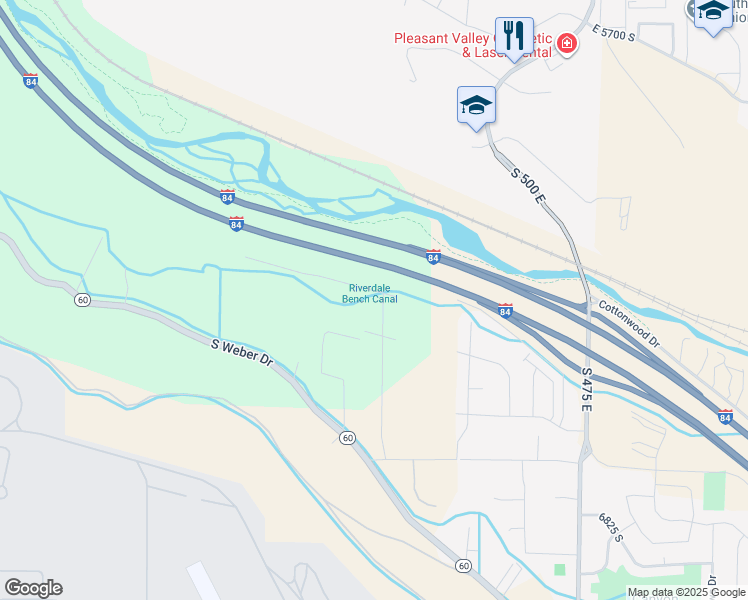 map of restaurants, bars, coffee shops, grocery stores, and more near 6365 Raymond Drive in South Weber