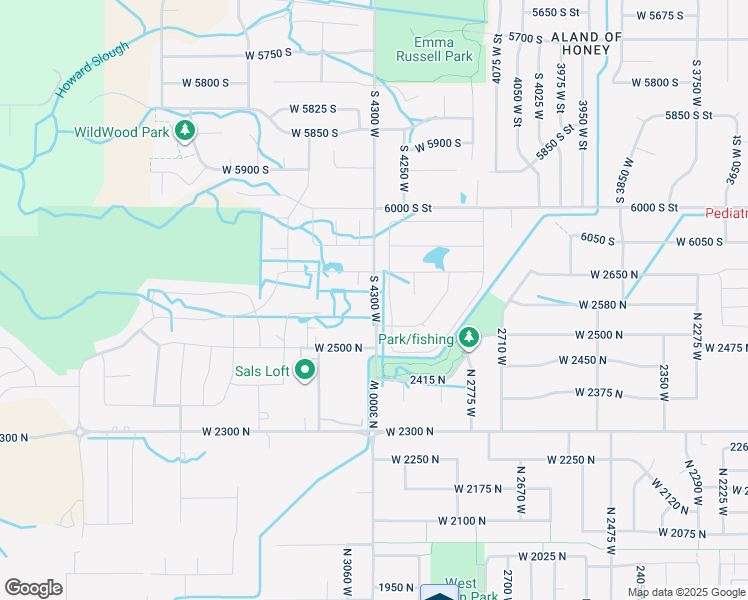 map of restaurants, bars, coffee shops, grocery stores, and more near South 4300 West in Clearfield